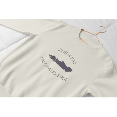 Sweat Adulte Coton Collection "J'Peux Pas" J'ai Grand Prix - Bleu / Jaune / Rouge