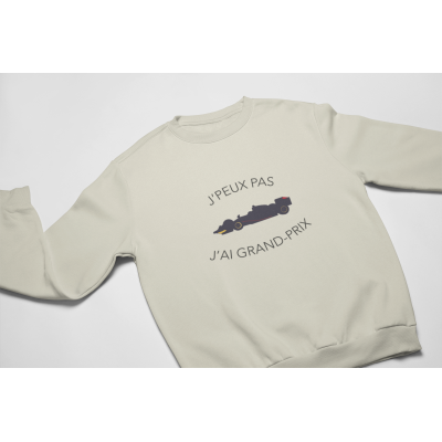 Sweat Adulte Coton Collection "J'Peux Pas" J'ai Grand Prix - Bleu / Jaune / Rouge