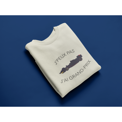 Sweat Adulte Coton Collection "J'Peux Pas" J'ai Grand Prix - Bleu / Jaune / Rouge